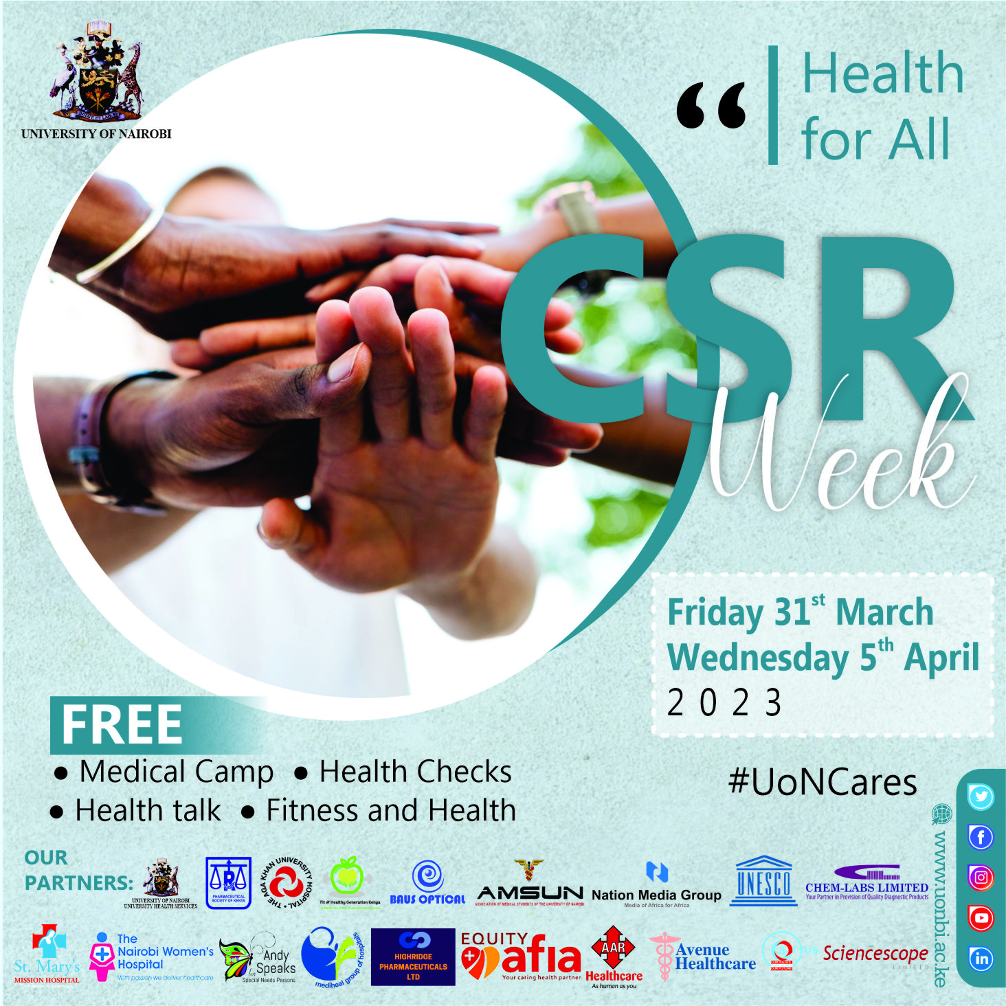 UON CORPORATE SOCIAL RESPONSIBILITY (CSR) WEEK MARCH 31ST APRIL 6TH